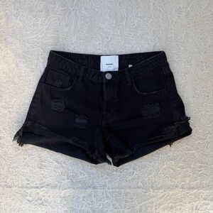 One Teaspoon Black Distressed Denim Shorts – Size 26